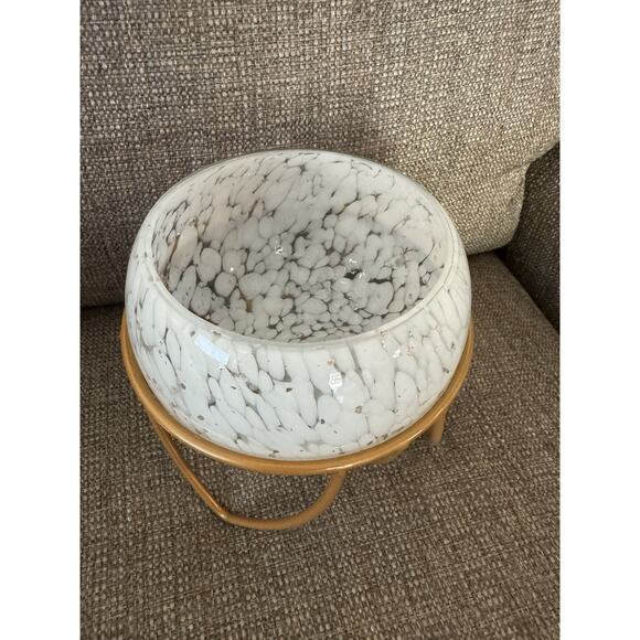 Jewelry Trinket Potpourri Box Bowl Container/Vase with Copper Metal Stand - Picture 7 of 10